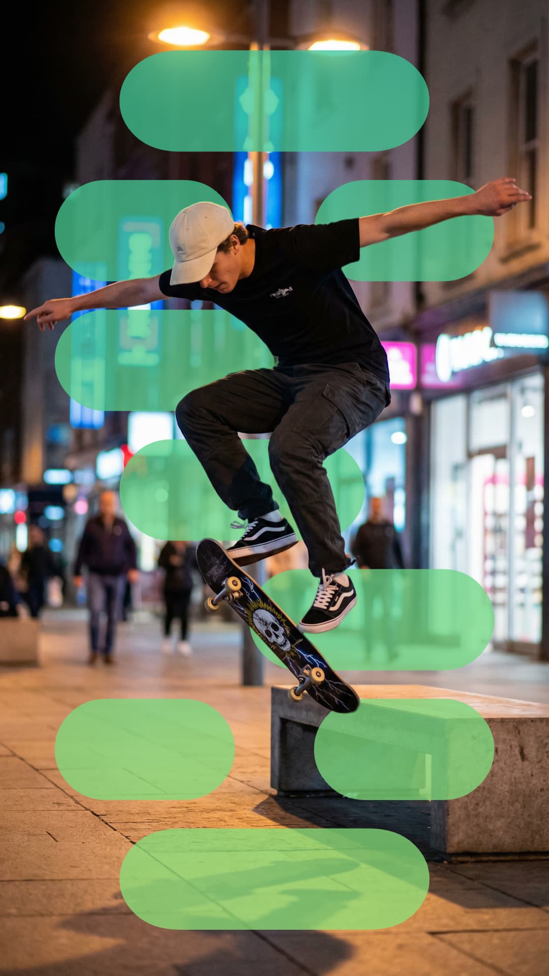 Skateboarding depth effect example